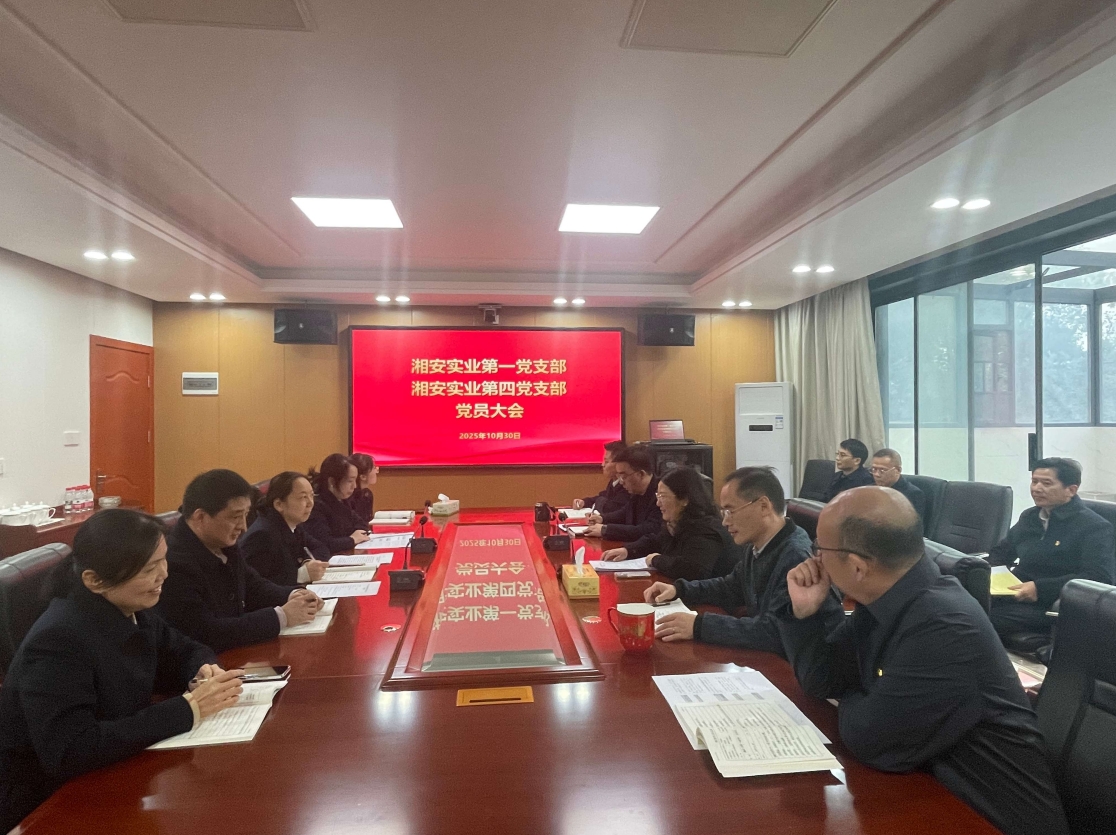 湘安实业第一、第四党支部联合召开“学习全会精神 传承红旗渠魂”党员大会